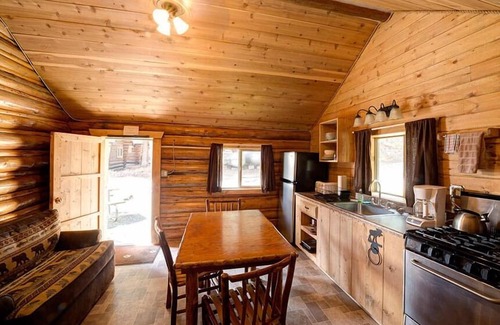 Cooke City-Silver Gate Cabina | Comfy cabin is situated on the Silver Gate property which overlooks 10,000ft tall mountain peaks surrounding the town.
