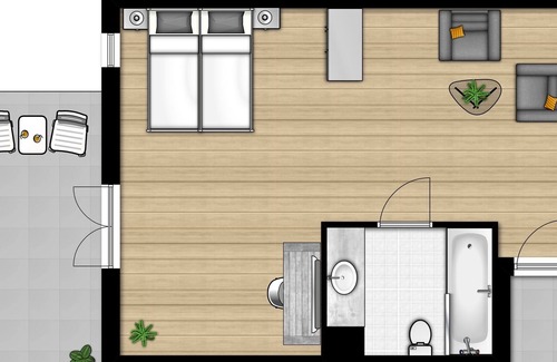 Municipality of Hellevoetsluis Apartamento | Comfy hotel room with sea view, close to the beach