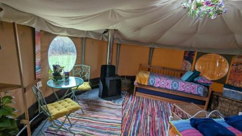Narberth Otro | Cosy Glamping Yurt with log burner on our smallholding, ideal family getaway or romantic retreat