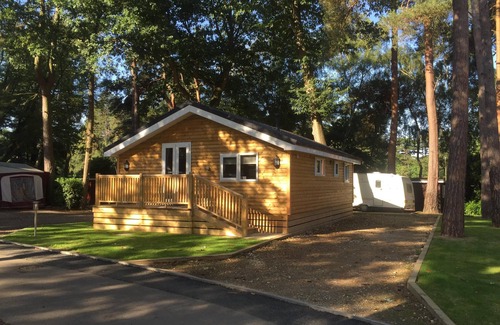 Wokingham Cabina | HERMOSA WOODLAND SET CABINA DE MADERA DE TRES DORMITORIOS CON VISTAS AL GRAN LAGO 1