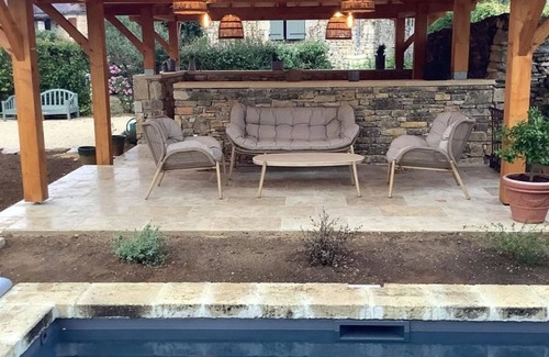 Florimont-Gaumier Cabaña | Casa rural en Périgord con piscina privada, se aceptan mascotas