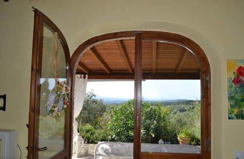 Castellina in Chianti Cabaña | Cottage nel Chianti con Piscina. Vista Sulle Colline e sui Vigneti Toscani