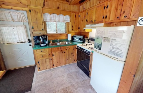 Gaines Cabina | Cozy 1-bedroom cabin with AC, romantic gas fireplace & private porch with swing