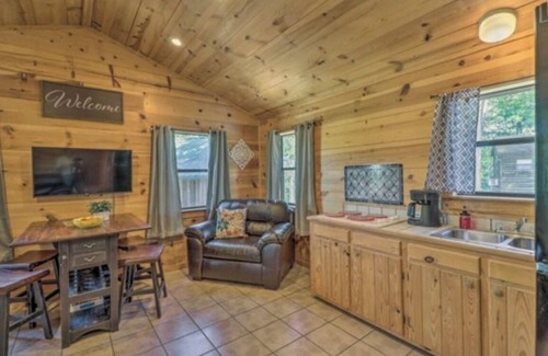Mountain View Cabina | Cozy cabin 1 bedroom, WiFi, AC above Sylamore Creek in welcoming Mountain View