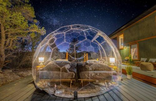 Glendale Casa | Cozy Cabin and Stargazing Dome Bedroom Deck BBQ Hammocks