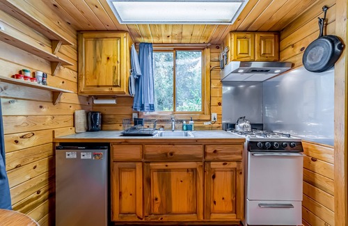 Shelter Cove Cabina | Cozy cabin, family-friendly, with fishing, washer/dryer, patio, & WiFi