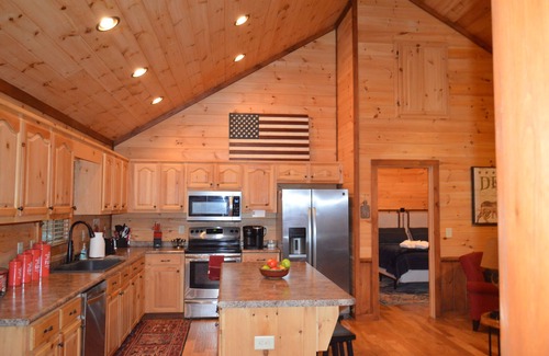 Morganton Cabina | Cozy Cabin for 4 with 2 King beds, 2 full baths, 2 fireplaces and upscale Decor!