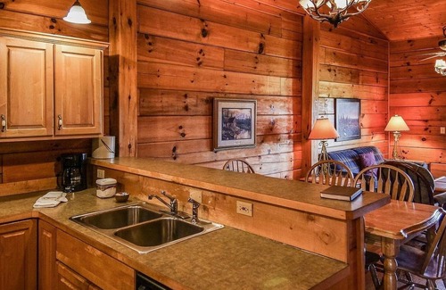 Spencer Cabina | Cozy cabin with fire pit, hot tub, and pool, and a swing set in the backyard!
