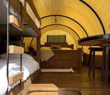 Lillington Casa | Cozy Covered Wagon for Four on Cape Fear River, Lillington, for Glamping in North Carolina