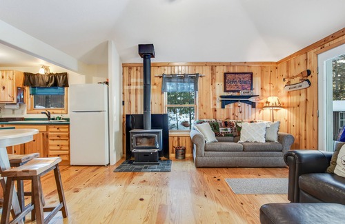 Three Lakes Casa | Cozy Lakefront Cabin w/ Kayak, Fireplace & WiFi - Near Dock & Snowbirds Welcome