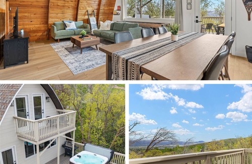 Midway Cabina | Cozy Mtn Cabin w/ Views, Hot Tub & Firepit, Shuffleboard + Ski/Bike Locker
