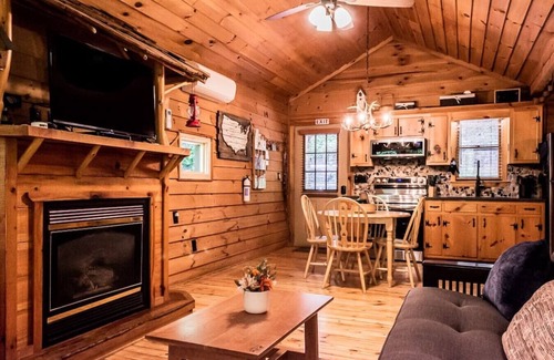 Dahlonega Cabina | Creekside Cabin w/ Hot Tub/Near Wineries/Sleeps 4