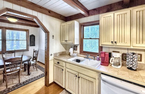 Scaly Mountain Cabina | Creekside,firepit,wood stove,family&dog friendly,covered deck dining