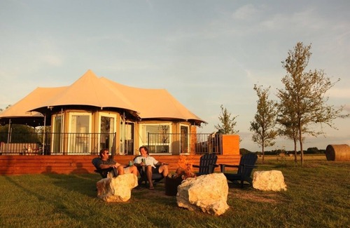 Prairie Lea Casa | Crescent Moon Safari Tent at Wahwahtaysee Resort on the San Marcos River