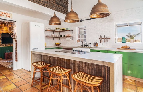 Pioneertown Casa | Curated Wild West Cabin w Private Saloon, Hot tub/Pool, Downtown Pioneertown!