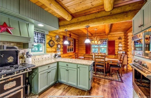 West Hills Casa | Custom, Spacious Lake-Front Log Cabin Estate: Hot Tub Shuffleboard & Pool Table