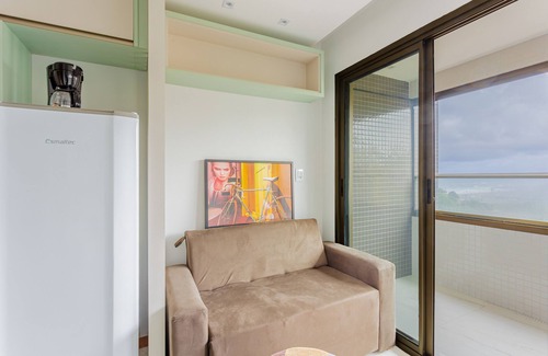 Costa Azul Apartamento | CZ01 Lindo Quarto e Sala com Vista Mar