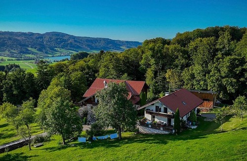 Tiefgraben Apartamento | Dachsteinblick - Organic Farm Mondsee familia Schafleitner-Kroiss (3 flores)