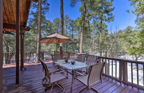 Groom Creek Casa | Deck with Wooded Views Rustic-Chic Prescott Cabin!