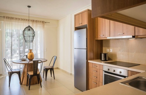 Karavomylos Villa | Apartamento Deluxe Cefalonia | Apartamento Crocus | 1 dormitorio | Piscina compartida | Vista al mar