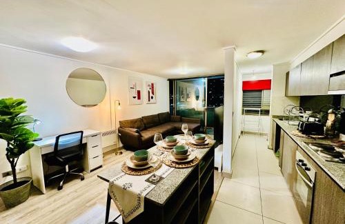 San Joaquin Apartamento | Departamento, metro, Wifi, AC, Estacionamiento, amplio