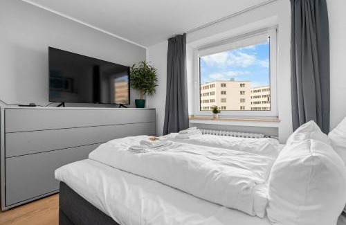 Duissern Apartamento | Design Luxus, Vollausstattung, 2 min Hbf Duisburg, beste Betten, 2 55" TV, Netflix, W24