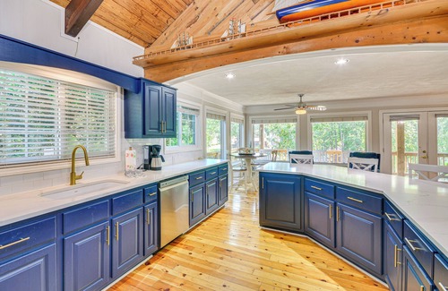 New London Casa | ��NUEVO! Badin Lake Cabin w / Dock y deslizamiento de barco de 2 pisos!