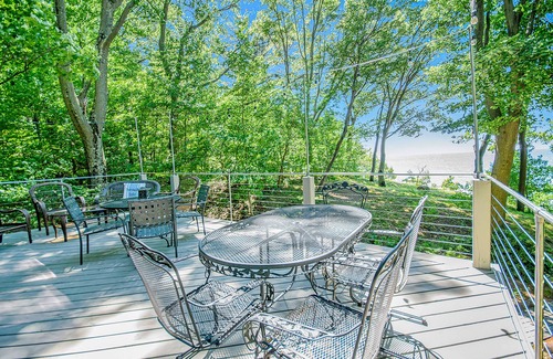 Lake Michigan Beach Casa | Dog-friendly home with lake views, wood stove, kayaks/SUPs, & W/D