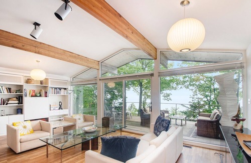 Harbert Casa | Dog-friendly lakefront house with private hot tub, outdoor pool, beach, WiFi
