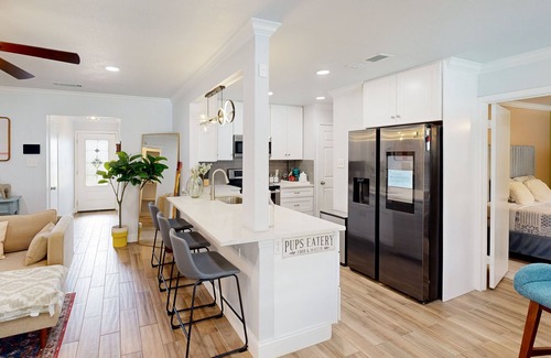 Bedford Casa | Dog-friendly retreat with oasis yard, amazing pool, tropical bar, & firepit