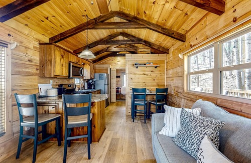 Franklin Casa | Dog-friendly rustic home with private hot tub, mtn views, wraparound deck, W/D
