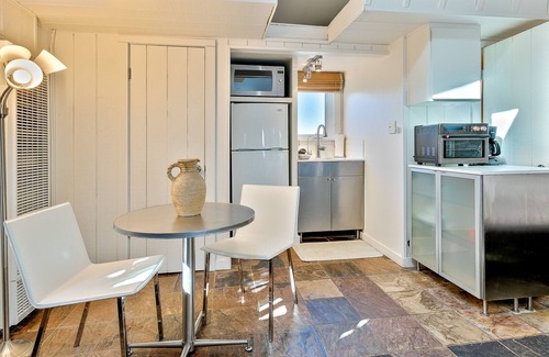 Beach Barber Tract Cabaña | Dog-Friendly Studio w/Private Patio, Gas Grill, Kitchenette, Partial A/C, & WiFi