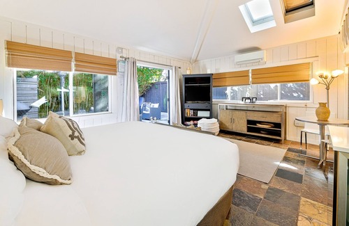 Beach Barber Tract Cabaña | Dog-Friendly Studio w/Private Patio, Gas Grill, Kitchenette, Partial A/C, & WiFi