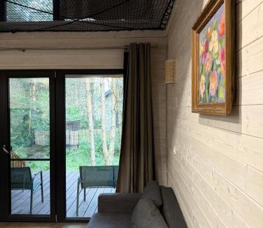 Rakow Casa | DOMEK LABA CHAŃCZA nad zalewem, domek w lesie z opcją balii, ANTRESOLA