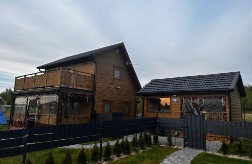 Gizycko Casa | Domek Wester House Fuleda z Sauną Jacuzzi i Kominkiem