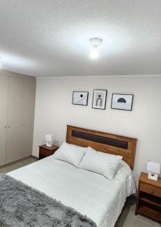 Talca Apartamento | Dormitorio matrimonial con baño privado - altos de san miguel