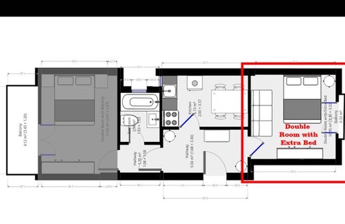 Agios Panteleimonas Apartamento | Double Room With Extra bed - Athens Greek Blue Rooms