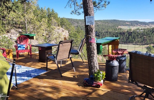 Hot Springs Cabina | Eagle's Nest Cabin / Sibley4 Tent combo @EvansCliff hot tub canyon views