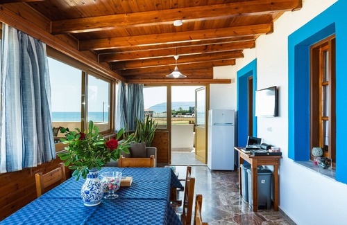 Kavros Casa | Effie Beach Front Apartment. Spectacular sea view and direct beach access