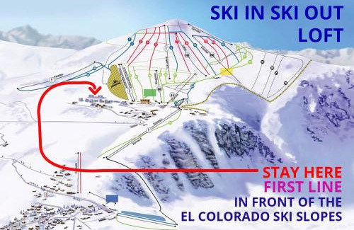 Farellones Apartamento | EL COLORADO, New Loft, SKI IN & OUT, 4 people, Hot POOL, all Walking distance
