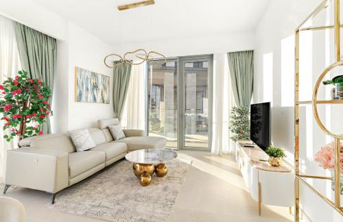 Al Safa Apartamento | Elegant 1BR Apt with Balcony Views of Burj Khalifa & Dubai Canal