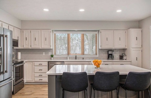 West Omaha Casa | Elegant 4BR Getaway! Firepit, BBQ & Private Pool!