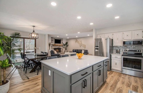 West Omaha Casa | Elegant 4BR Getaway! Firepit, BBQ & Private Pool!