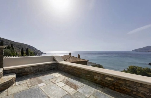 Steniai Villa | Elegant Andros Beach House | Villa Stenies Anatoli | 5 bedrooms | Stunning SeaViews | Piso Gyalia Beach