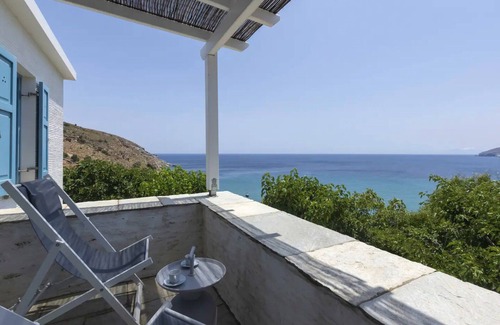 Steniai Villa | Elegant Andros Beach House | Villa Stenies Aspro | 2 bedrooms | Stunning SeaViews | Piso Gyalia Beach