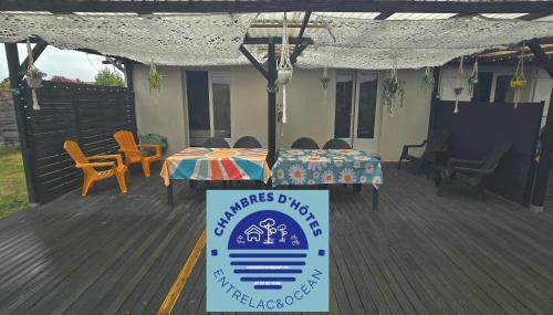 Aureilhan Casa | EntreLac&Océan2 - Chambre d'hôtes-Entrée et Terrasse privée - cyclotouristes et motards bienvenus