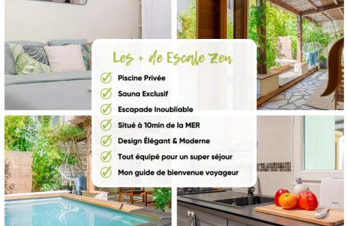 Le Mourillon Apartamento | Escale Zen - Piscine Privée & Sauna Exclusif I Terrasse I 10min MER - Design Élégant & Moderne
