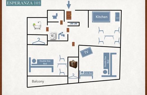 Kita Apartamento | ESPERANZA103 広い綺麗快適高速WiFi