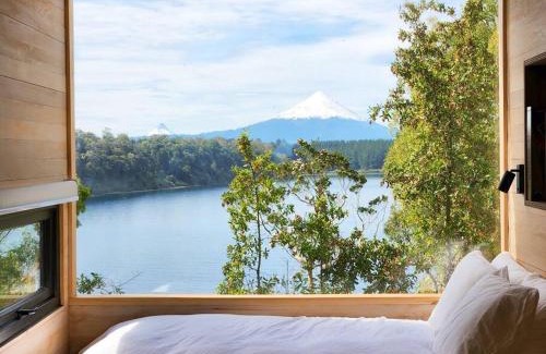 Frutillar Casa | Exclusiva Cabin en tranquilo campo a orillas del lago con vista a volcanes - hot tub privado