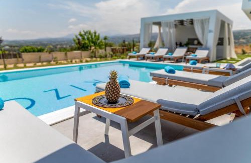 Adelianos Kampos Villa | Exclusive Crete Villa 4 Bedrooms Villa Blue Lavish Interiors Infinity Pool Incredible Sea Views Terrace With Bbq Gym Rethymno